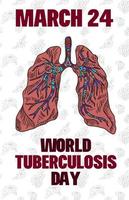 fight tuberculosis poster doodle drawing on white vector