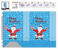 christmas gift bag with merry santa claus vector