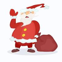 cartoon santa with bag isolated on white background vector