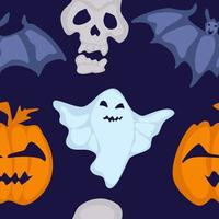 seamless Halloween pattern with bat and bringing vector