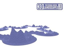 purple futuristic mountains of polygons on white vector