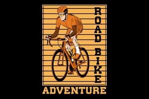 Road bike adventure design vintage retro vector