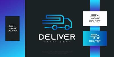 Delivery Truck Logo Design in Modern Linear Style. Truck Logo or Symbol for Business Identity. Transportation or Shipping Company Logo Design vector