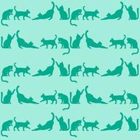 Hermoso diseño de patrones sin fisuras de gatos aislados sobre fondo. Adecuado para envolver papel, papel tapiz, tela, etc. vector