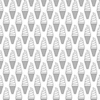 seamless pattern of ice cream cone isolated on white background. They are colorful and suitable for wrapping paper or fabric in summer. outline drawing in black and white. vector