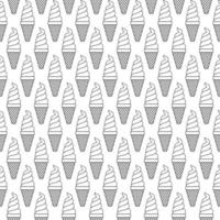 seamless pattern of ice cream cone isolated on white background. They are colorful and suitable for wrapping paper or fabric in summer. outline drawing in black and white. vector