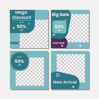 Social media template set bundle vector