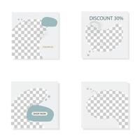 Social media template set bundle vector