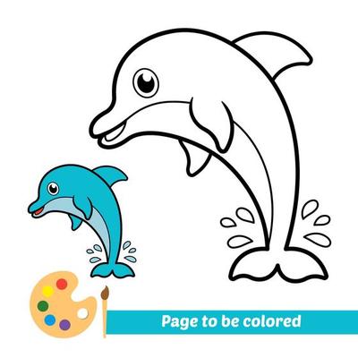 Dolphin Coloring Book Vector Art, Icons, and Graphics for Free Download