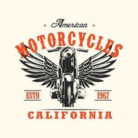 Diseño de camiseta tipográfica de motocicleta de estilo vintage.
