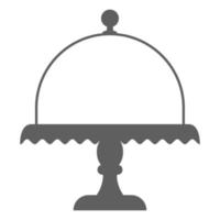 Cake stand with lid in flat icon style. Empty tray for fruit and desserts. Vector illustration.