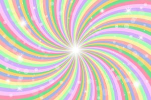 Rainbow swirl background with stars. Radial gradient rainbow of twisted spiral. Vector illustration.