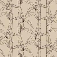 Bamboo grass seamless pattern vector illustration