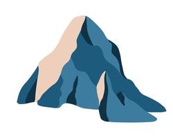 Mountain isolated element in simple abstract style. Hand drawn flat vector illustration