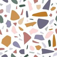 Terrazzo seamless pattern, colorful abstract geometric background. Vector illustration for surface design