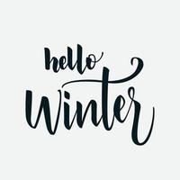 Hello Winter Hand Lettering Vector