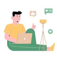 influencer redes sociales vector