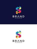 Letter S logo Pixel Triangle Geometric Colorful. Abstract initial S Logo tech digital Mobile aplication vector