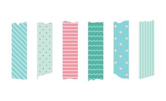 Washi masking tape set. Cute scotch vector