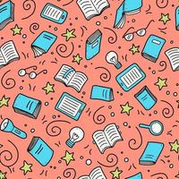 Seamless pattern of hand drawn book. Doodle style vector illustration.