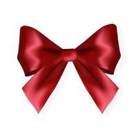 Volumetric decorative red bow Christmas and happy new year symbol vector