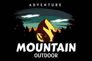 mountain outdoor silhouette retro design vector