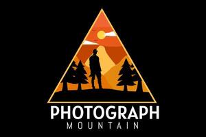 photograph mountain retro t shirt design vector