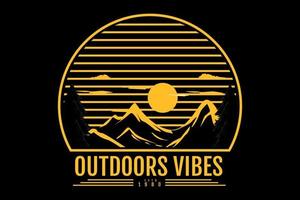 outdoors vibes silhouette design vector