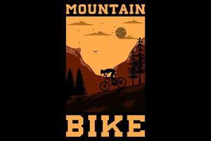 Mountain bike design vintage retro vector