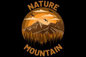 Nature mountain design vintage retro vector