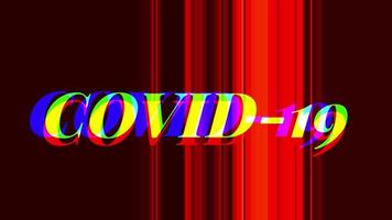 Covid 19-Text mit Glitch-Effekt. Glitch-Muster. video