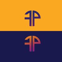 FP letter logo vector template Creative modern shape colorful monogram Circle logo company logo grid logo
