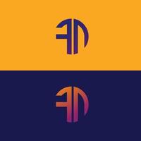 FN letter logo vector template Creative modern shape colorful monogram Circle logo company logo grid logo