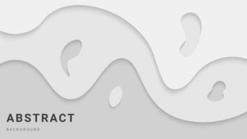 Minimal Abstract Dynamic White Smooth Wave Papercut Style Background vector