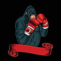 Angry Gorilla with boxing outfit vector