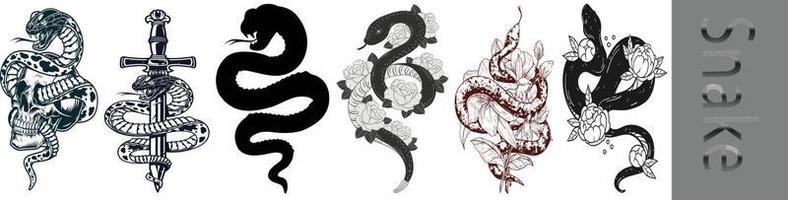 conjunto de iconos de serpiente, ilustración de icono de serpiente, serpiente, cobra, icono de serpiente simple