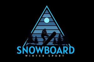 diseño de silueta de deporte de invierno de snowboard