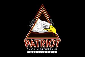 patriot captain veteran retro design vector