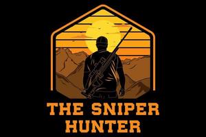 The sniper hunter design vintage retro vector