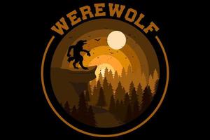 Werewolf design vintage retro vector