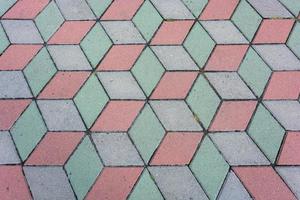 Paving slabs are lined with abstract 3d pattern. photo