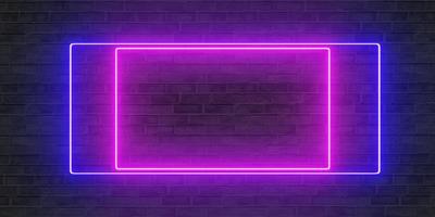 neon signs on the wall Neon signs and brick walls Text frame on panel