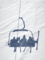 Shadow of ski lift chair