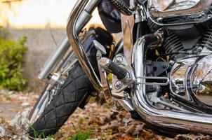 classic chopper motorcycle close up photo