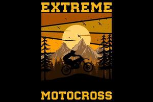 diseño de motocross extremo vintage retro vector