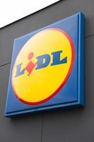 HANOVER, GERMANY, OCTOBER 25, 2018 - Detail of Lidl store in Hanover, Germany. Lidl is an German global discount supermarket chain founded at 1930. photo
