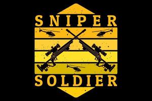 Sniper soldier design vintage retro vector