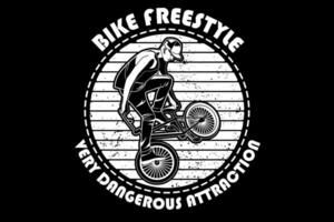 Bike freestyle very dangerous attraction design silhouette vector