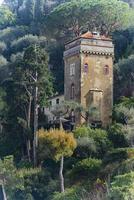 Old tower on a hill at Portofino, Italy photo