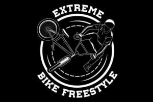 Extreme Bike freestyle design silhouette vector